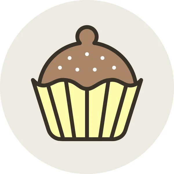 Baking Brownie Cake Icon Filled Outline Style — Wektor stockowy