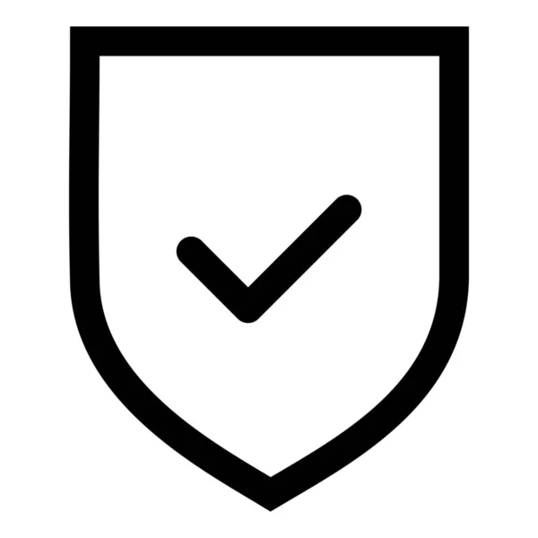 Значке Защиты Безопасности Стиле Outline — стоковый вектор