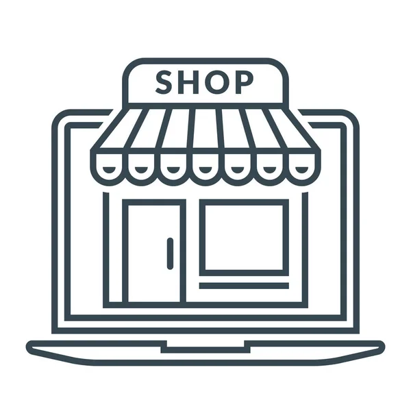 Commerce Commerce Online Shop Symbol Outline Stil — Stockvektor