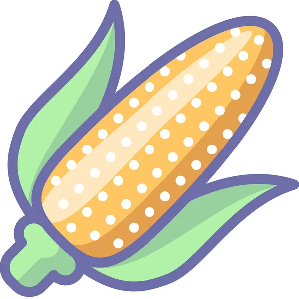 Corn Vegetable Filled Outline Icon Filled Outline Style — Stockový vektor