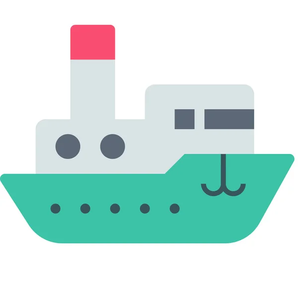 Ship Steamboat Shipping Icon Flat Style — Stock Vector