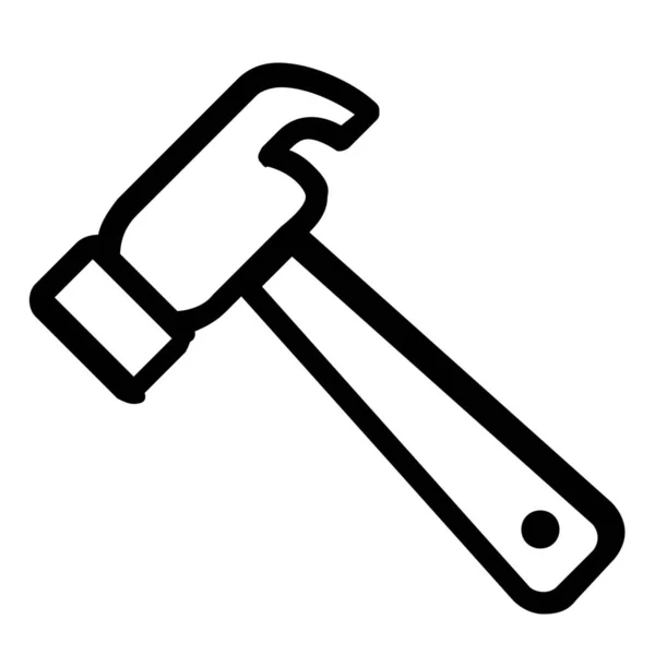 Hammer Tools Outline Icon Outline Style — 스톡 벡터