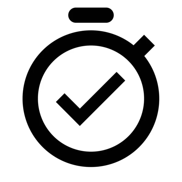 完整的启动计时器图标在固态风格 — 图库矢量图片