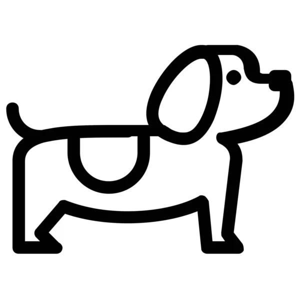 Animal Dachshund Icône Chien Dans Style Contour — Image vectorielle