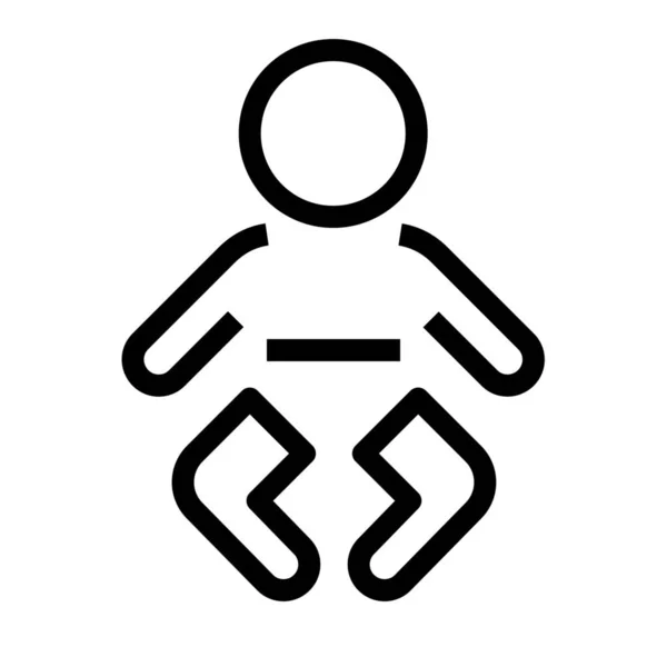 Bébé Enfant Icône Contour Dans Style Contour — Image vectorielle