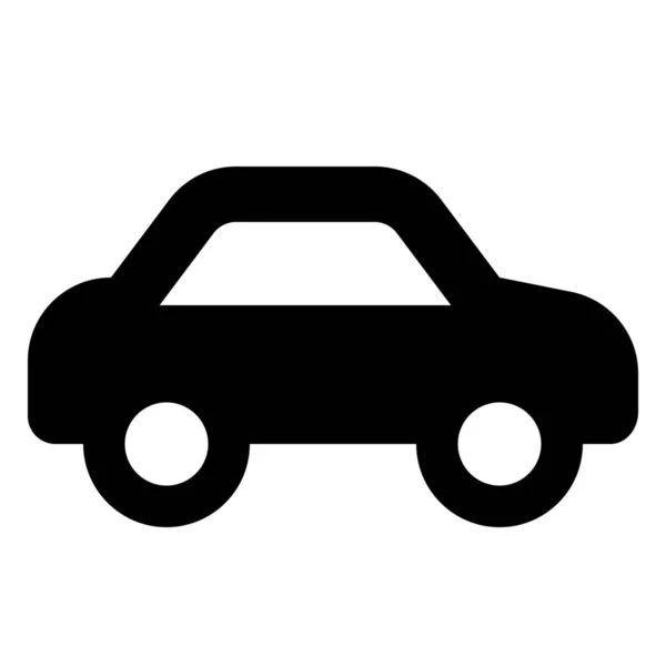 Coche Icono Pasajero Compacto Estilo Sólido — Vector de stock