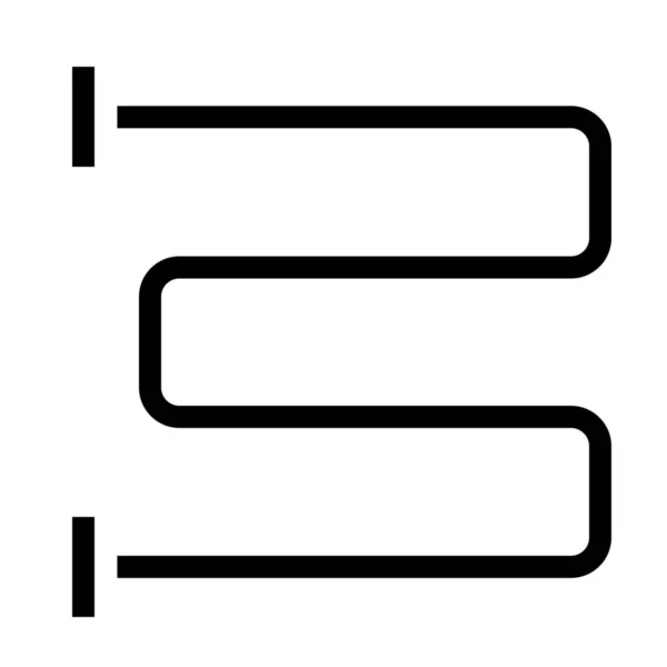 Towel Rail Heated Icon Outline Style — 图库矢量图片
