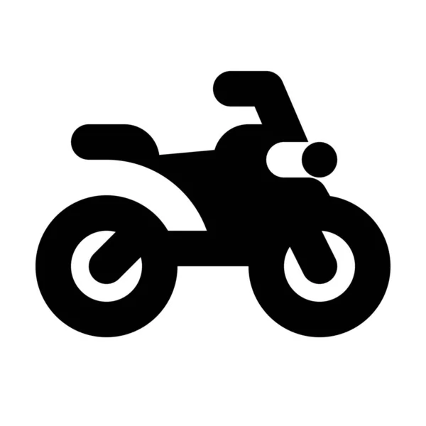 Motobike Motorkerékpár Közlekedési Ikon Szilárd Stílusban — Stock Vector