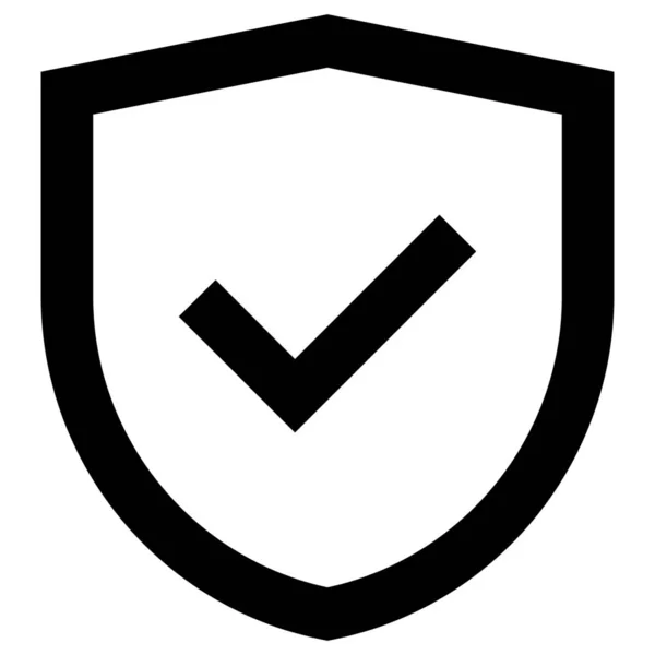 Повна Іконка Підтвердження Захисту Стилі Контур — стоковий вектор