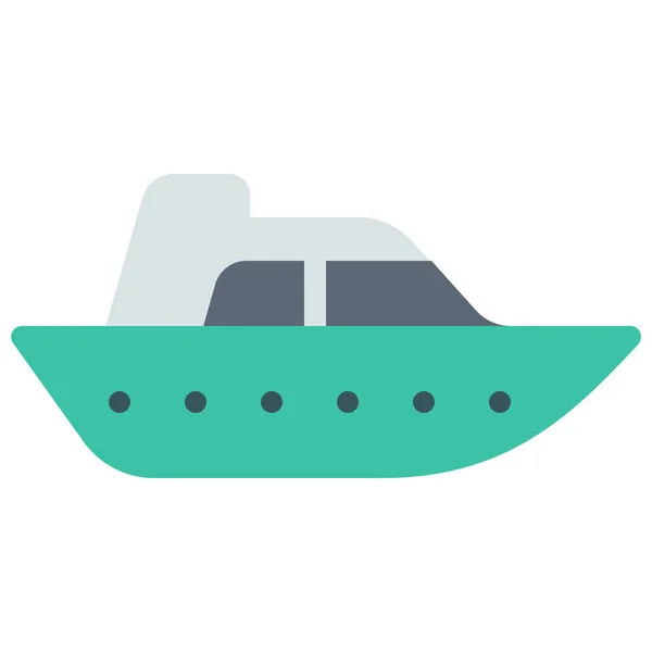 Barca Mare Icona Dello Yacht Stile Piatto — Vettoriale Stock