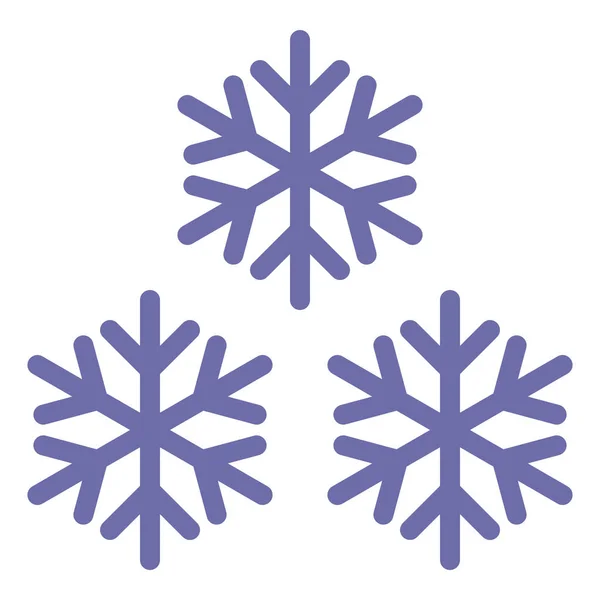 霜雪雪片图标充填轮廓风格 — 图库矢量图片