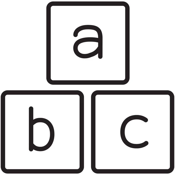 轮廓式的字母表子女教育图标 — 图库矢量图片
