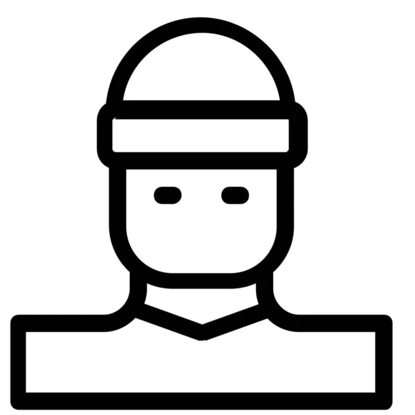 Avatar Man Burglar Icon Outline Style — Stock Vector