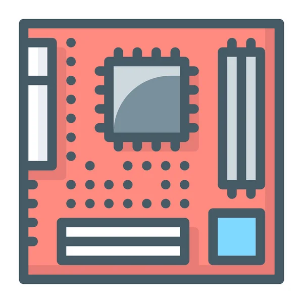 Hardware Placa Base Chip Icono — Archivo Imágenes Vectoriales