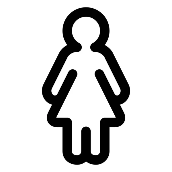 Κορίτσι Γυναίκα Περίγραμμα Εικονίδιο Στυλ Περίγραμμα — Διανυσματικό Αρχείο