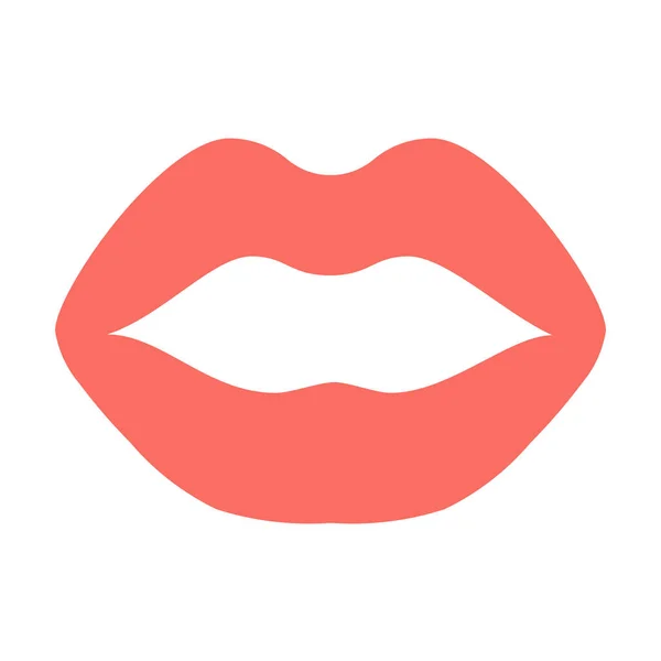 Labios Boca Icono Plano Estilo Plano — Vector de stock