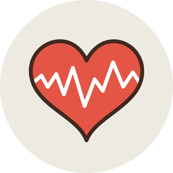 Cardiogram Heart Medicine Icon Filled Outline Style — Stock Vector