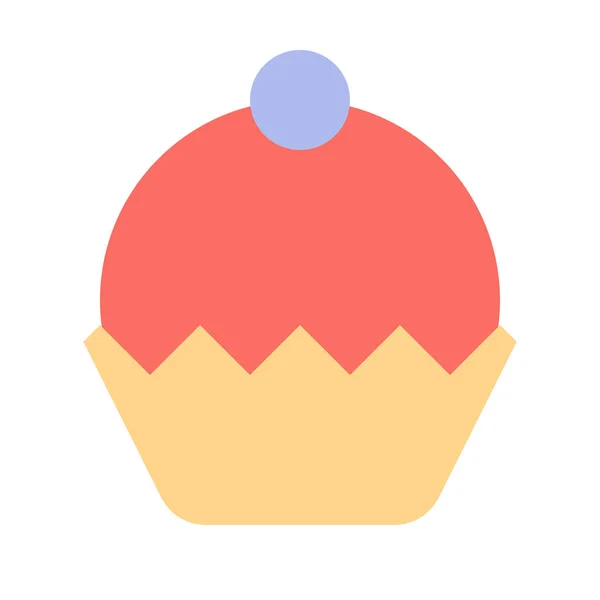 Brownie Kuchen Cupcake Symbol Flachen Stil — Stockvektor