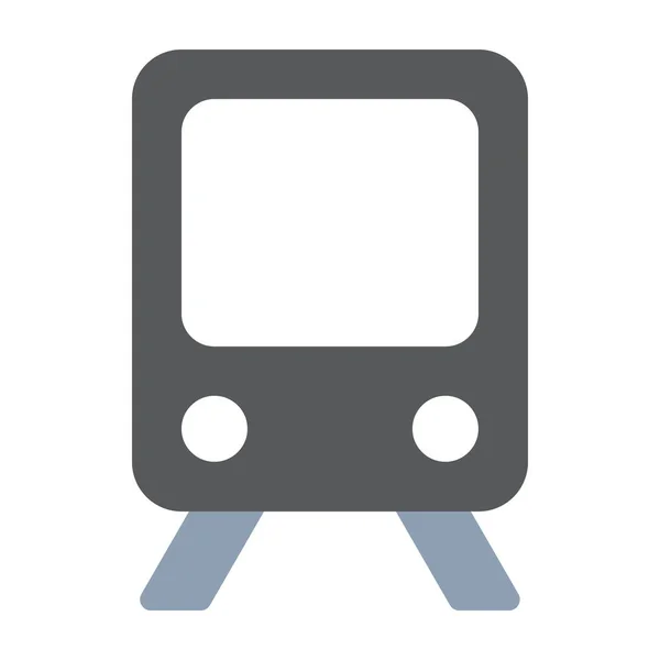 Tren Demiryolu Ikonu Solid Stilinde — Stok Vektör