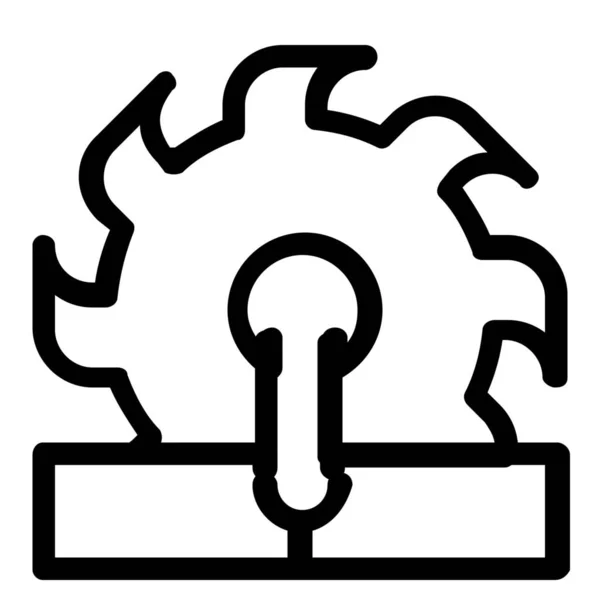 Icona Della Sega Elettrica Manutenzione Stile Outline — Vettoriale Stock