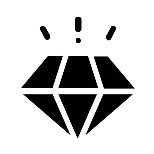 Diamant Joyau Icône Bijou Dans Style Solide — Image vectorielle