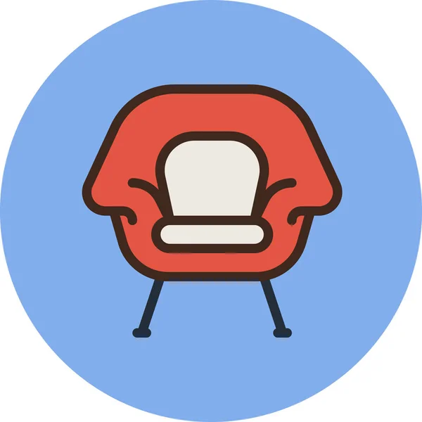 填充轮廓风格扶手椅家具图标 — 图库矢量图片