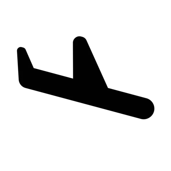 Icono Transporte Avión Aterrizaje Estilo Sólido — Vector de stock