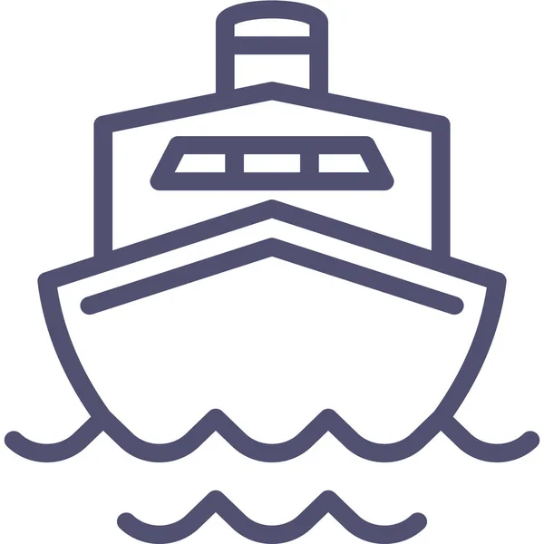 Boat Cruise Liner Icon Outline Style — Stock Vector