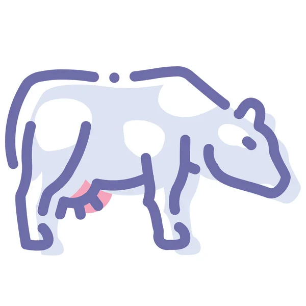 牛肉牛奶图标充填轮廓风格 — 图库矢量图片