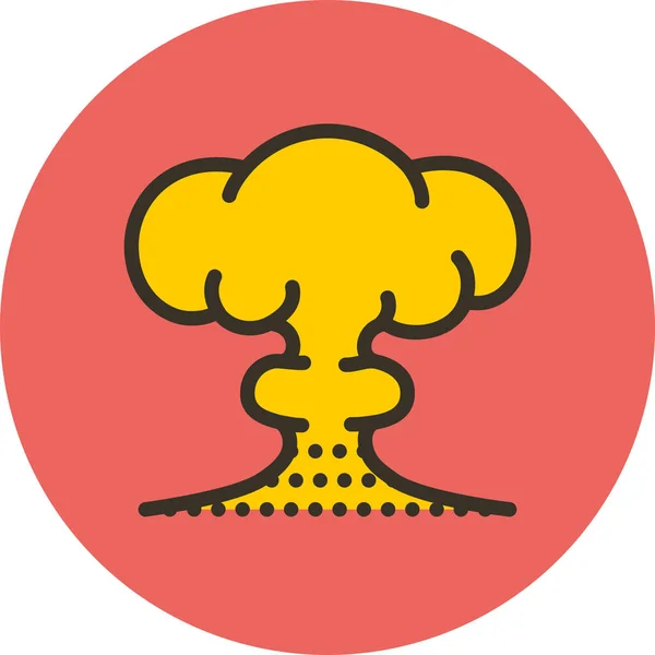 Atomic Bomb Explosion Icon Filled Outline Style — Stockový vektor