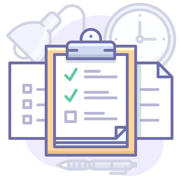 Exam Examination Test Icon Filled Outline Style — Stock Vector
