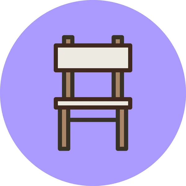 Ícone Mobiliário Cadeira Interior Estilo Esboço Preenchido —  Vetores de Stock
