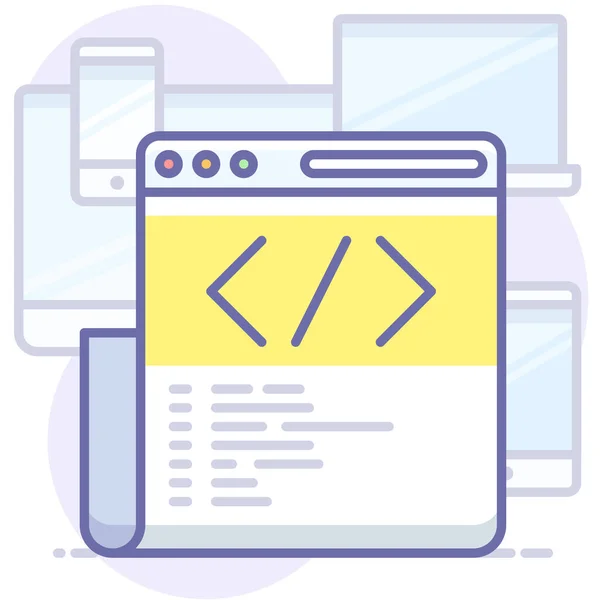 Code Html Icono Del Sitio Web Estilo Esquema Rellenado — Archivo Imágenes Vectoriales