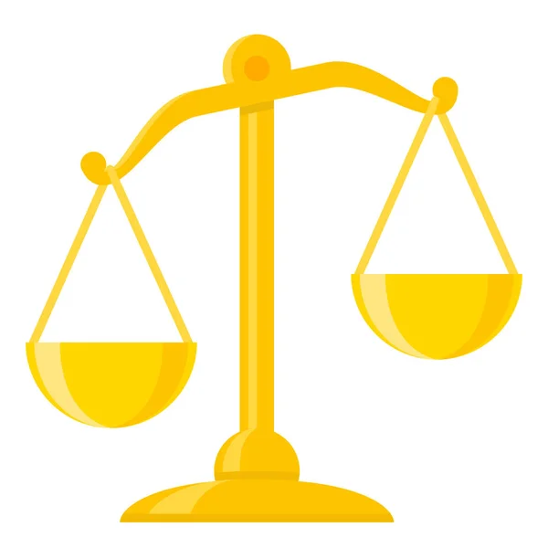 Równowaga Ikona Prawa Sprawiedliwości Płaskim Stylu — Wektor stockowy