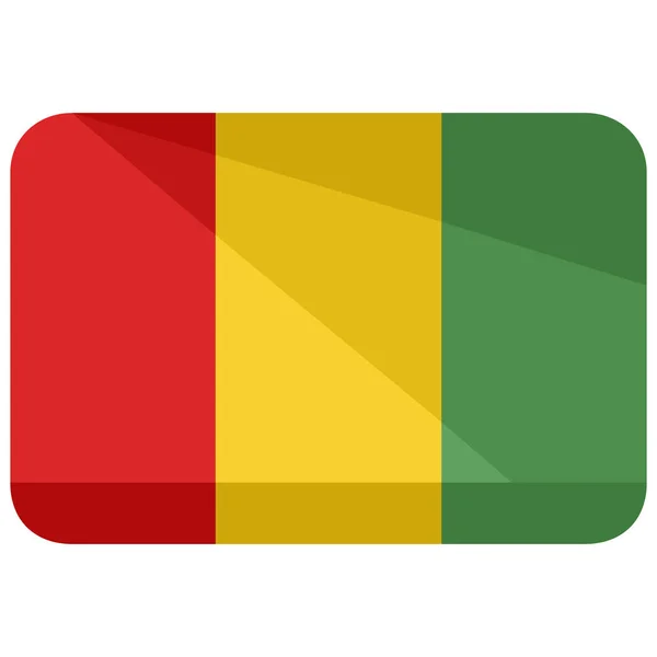 Guinea Land Flagga Ikon Platt Stil — Stock vektor