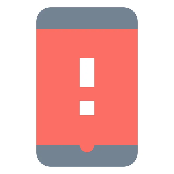 Alert Mobiel Flat Icon Platte Stijl — Stockvector