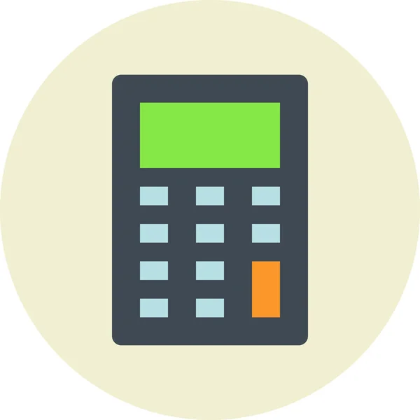 Calcule Ícone Gadget Calculadora Estilo Plano —  Vetores de Stock