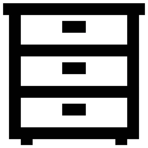 Διακόσμηση Συρτάρια Επίπλωση Εικονίδιο Στυλ Περίγραμμα — Διανυσματικό Αρχείο