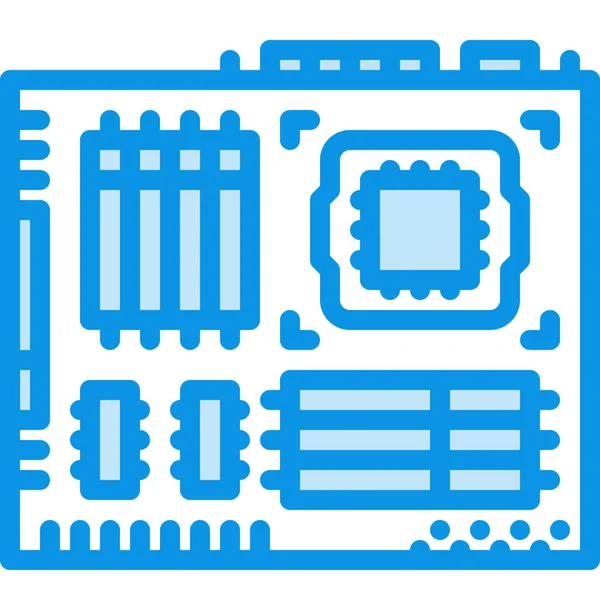 Microchip Moederbord Gevulde Omtrek Pictogram Gevulde Omtrek Stijl — Stockvector