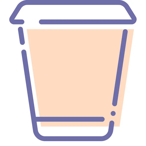 Taza Café Para Llevar Icono Estilo Contorno Lleno — Vector de stock