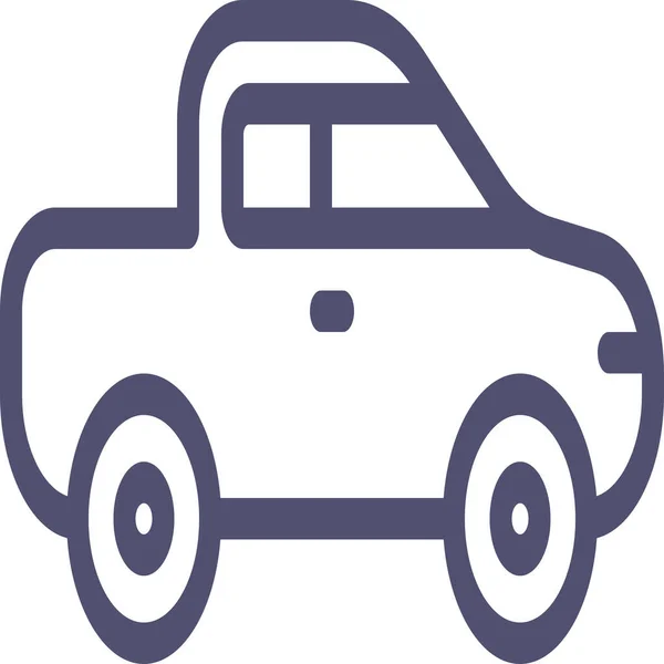Jeep Pickup Symbol Outline Stil — Stockvektor