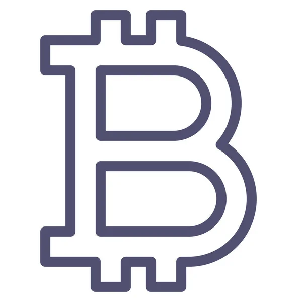 Bitcoin Zeichen Symbol Outline Stil — Stockvektor