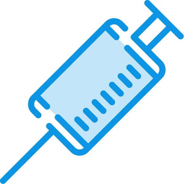 Медицинский Значок Инъекционного Наркотика Стиле Абрис — стоковый вектор