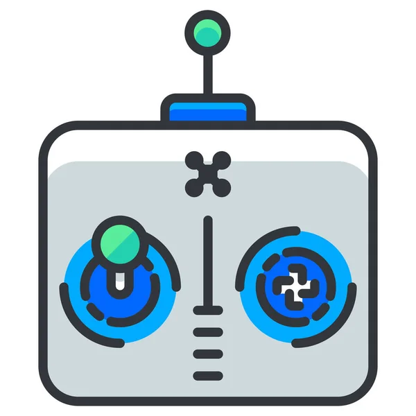 Control Drone Icono Remoto Estilo Contorno Lleno — Vector de stock