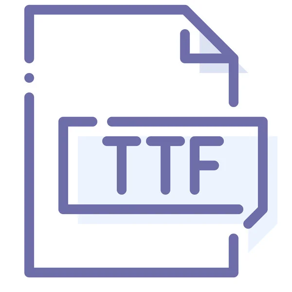 File Extension Ttfのアイコンを入力アウトラインスタイル — ストックベクタ