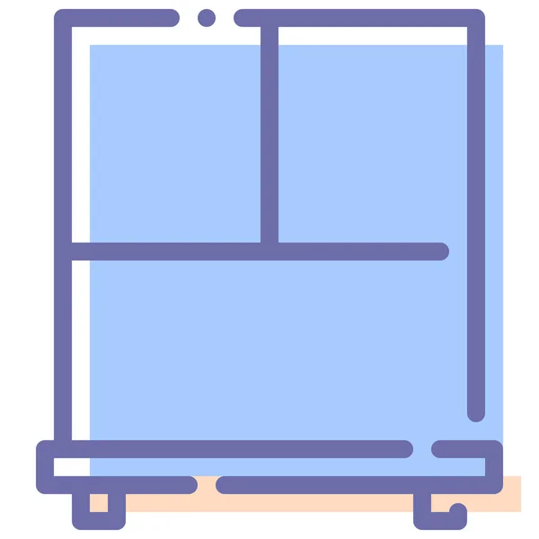 Casement Frame Interieur Icoon — Stockvector