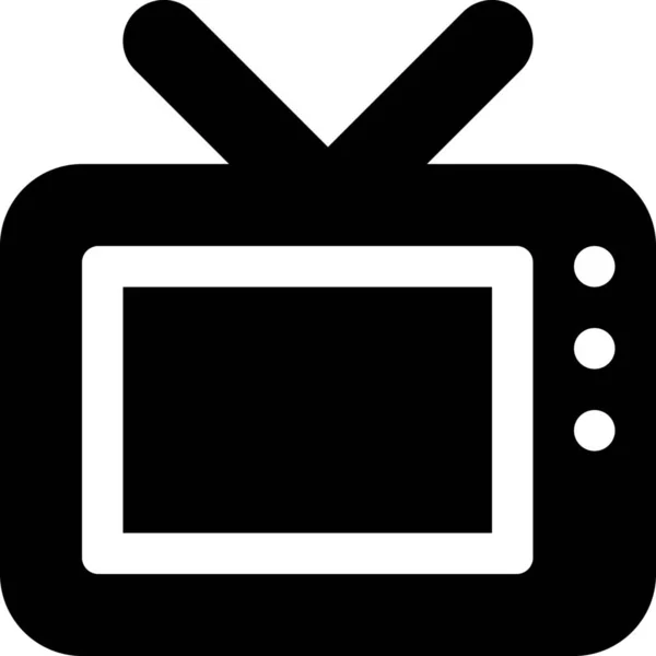 Media Television Icon Solid Style — Vettoriale Stock