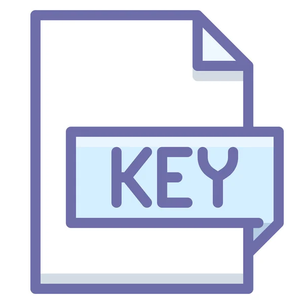 Dosya Dizin Kategorisindeki Dosya Anahtarı Parola Simgesi — Stok Vektör