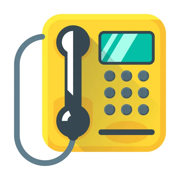 Payphone Phone Call Icon Flat Style — Vetor de Stock