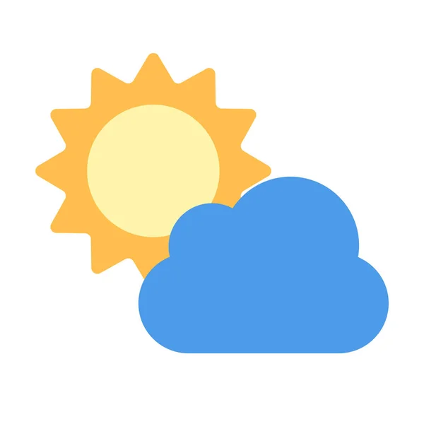 云彩阳光天气图标 平面风格 — 图库矢量图片